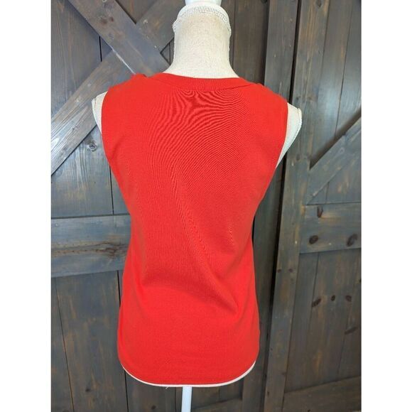 Zara Tank top Women's Small Red Sleeveless 100% Cotton - Picture 3 of 6